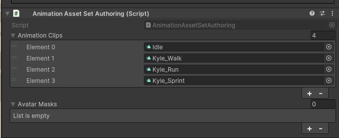 Animation Asset Set Authoring