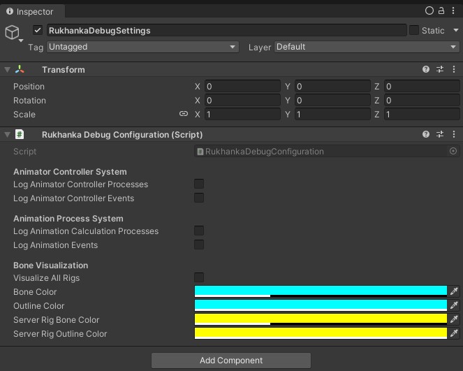 Rukhanka Debug Config